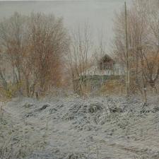 Ранний снег. Ярославская область. Холст, масло, 51х75. 2020 г.